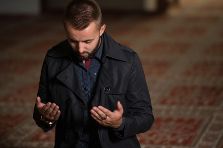 Humble Muslim Man Is Praying In The Mosqueの写真素材