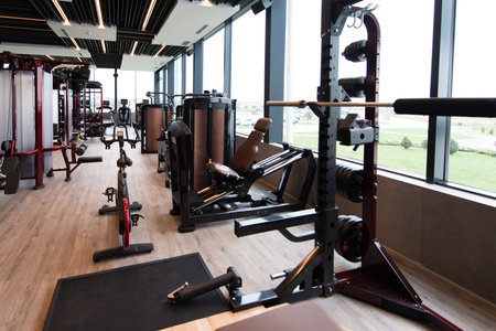 Modern Gym Room Fitness Center With Equipment And Machines