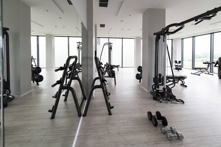 Equipment And Machines At The Modern Gym Room Fitness Centerの写真素材