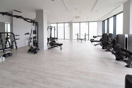Equipment And Machines At The Modern Gym Room Fitness Centerの写真素材