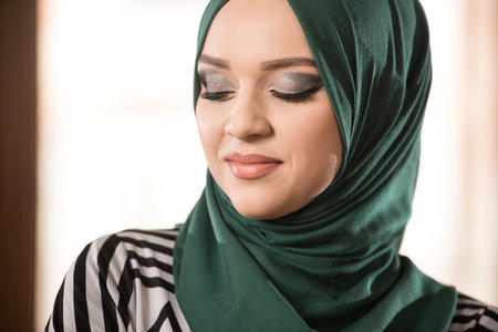 Portrait Of Young Muslim Woman - Isolated On White Backgroundの写真素材