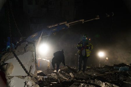 Antakya, Hatay, Turkey - February 10th, 2023: Turkey Earthquake, Kahramanmaras, Gaziantep, Adana, Hatay, Adiyaman February 2023, Earthquake Scenesのeditorial素材