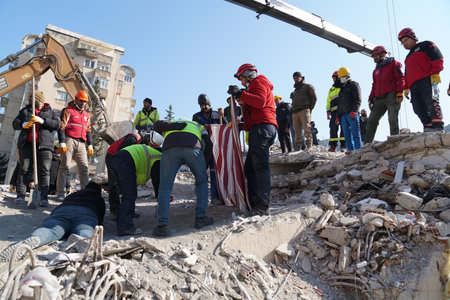 Antakya, Hatay, Turkey - February 11th, 2023: Turkey Earthquake, Kahramanmaras, Gaziantep, Adana, Hatay, Adiyaman February 2023, Earthquake Scenesのeditorial素材