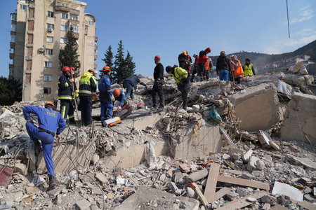 Antakya, Hatay, Turkey - February 11th, 2023: Turkey Earthquake, Kahramanmaras, Gaziantep, Adana, Hatay, Adiyaman February 2023, Earthquake Scenesのeditorial素材