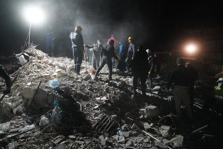 Antakya, Hatay, Turkey - February 11th, 2023: Turkey Earthquake, Kahramanmaras, Gaziantep, Adana, Hatay, Adiyaman February 2023, Earthquake Scenesのeditorial素材