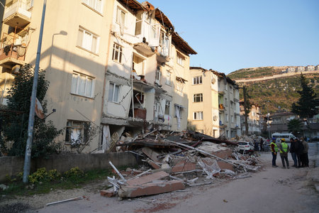 Antakya, Hatay, Turkey - February 11th, 2023: Turkey Earthquake, Kahramanmaras, Gaziantep, Adana, Hatay, Adiyaman February 2023, Earthquake Scenesのeditorial素材