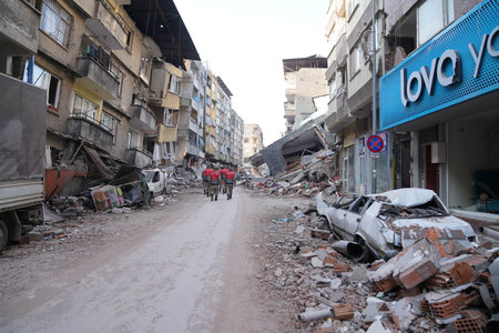 Antakya, Hatay, Turkey - February 12th, 2023: Turkey Earthquake, Kahramanmaras, Gaziantep, Adana, Hatay, Adiyaman February 2023, Earthquake Scenesのeditorial素材