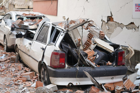 Antakya, Hatay, Turkey - February 12th, 2023: Turkey Earthquake, Kahramanmaras, Gaziantep, Adana, Hatay, Adiyaman February 2023, Earthquake Scenesのeditorial素材