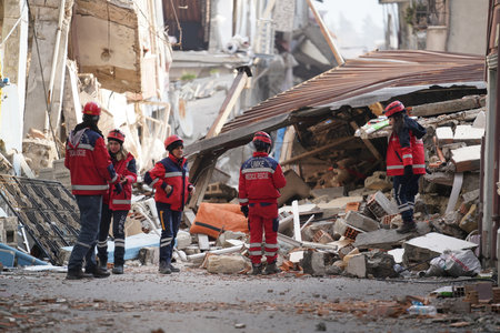 Antakya, Hatay, Turkey - February 12th, 2023: Turkey Earthquake, Kahramanmaras, Gaziantep, Adana, Hatay, Adiyaman February 2023, Earthquake Scenesのeditorial素材