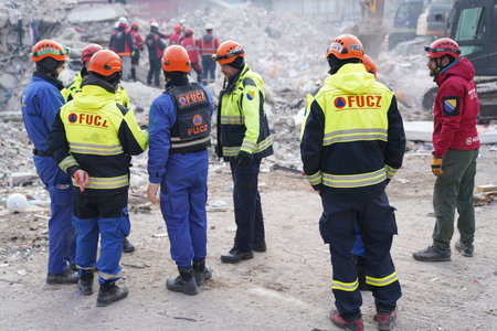 Antakya, Hatay, Turkey - February 13th, 2023: Turkey Earthquake, Kahramanmaras, Gaziantep, Adana, Hatay, Adiyaman February 2023, Earthquake Scenesのeditorial素材