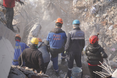Antakya, Hatay, Turkey - February 13th, 2023: Turkey Earthquake, Kahramanmaras, Gaziantep, Adana, Hatay, Adiyaman February 2023, Earthquake Scenesのeditorial素材
