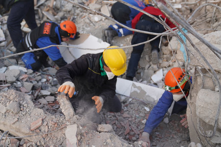 Antakya, Hatay, Turkey - February 13th, 2023: Turkey Earthquake, Kahramanmaras, Gaziantep, Adana, Hatay, Adiyaman February 2023, Earthquake Scenesのeditorial素材