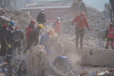 Antakya, Hatay, Turkey - February 13th, 2023: Turkey Earthquake, Kahramanmaras, Gaziantep, Adana, Hatay, Adiyaman February 2023, Earthquake Scenesのeditorial素材