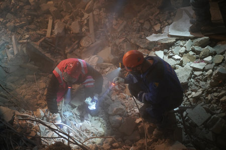 Antakya, Hatay, Turkey - February 13th, 2023: Turkey Earthquake, Kahramanmaras, Gaziantep, Adana, Hatay, Adiyaman February 2023, Earthquake Scenesのeditorial素材
