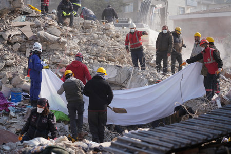 Antakya, Hatay, Turkey - February 13th, 2023: Turkey Earthquake, Kahramanmaras, Gaziantep, Adana, Hatay, Adiyaman February 2023, Earthquake Scenesのeditorial素材