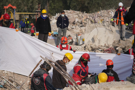 Antakya, Hatay, Turkey - February 13th, 2023: Turkey Earthquake, Kahramanmaras, Gaziantep, Adana, Hatay, Adiyaman February 2023, Earthquake Scenesのeditorial素材