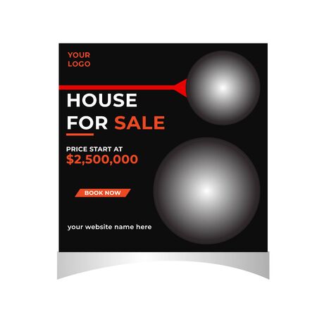 Real Estate Social Media Post or  Post Templateのイラスト素材