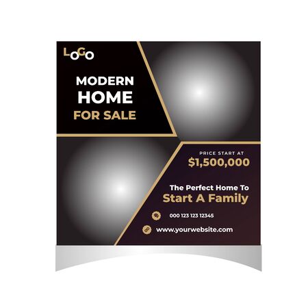 Real estate sale social media banner or square flyer templateのイラスト素材
