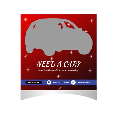 Rent car for social media  post banner templateのイラスト素材