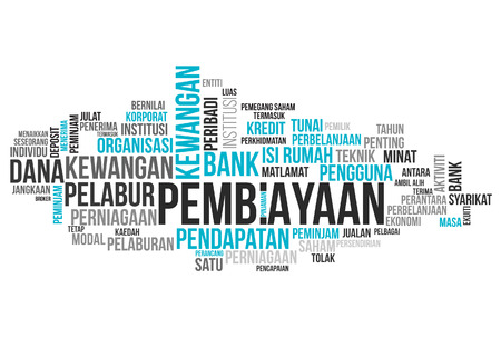 FINANCING word cloud, business concept in Malay word. vector illustration.のイラスト素材