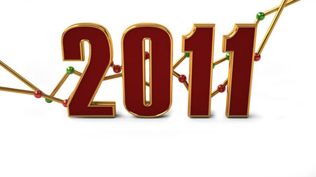 business chart going up for success in 2011の写真素材