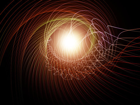 abstract multicolored waves on the black background