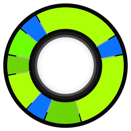 Colorful 3d pie graph isolated on whiteの写真素材