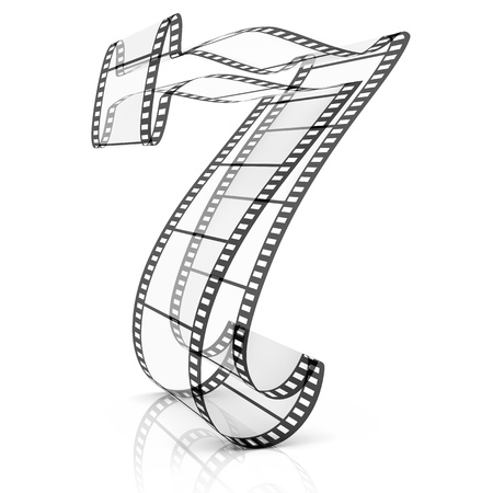 The alphabet from a film isolated on a white backgroundの写真素材