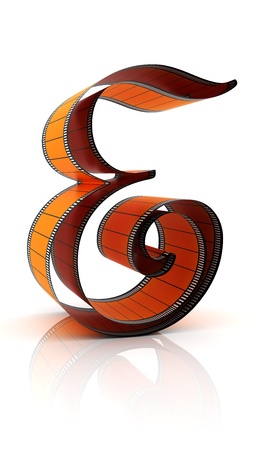 The alphabet from a film isolated on a white backgroundの写真素材