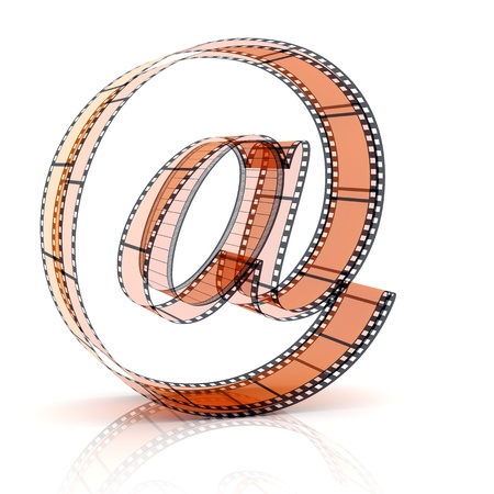 The alphabet from a film isolated on a white backgroundの写真素材