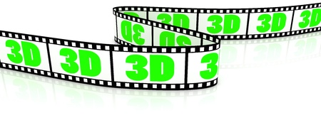 3d film zigzag with word 3D on it.の写真素材