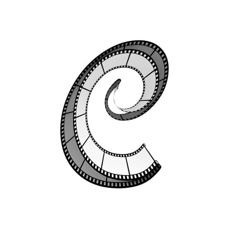 The alphabet from a film isolated on a white background. Letter cの写真素材