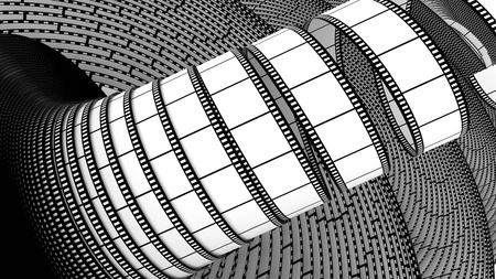 3D Blank film on white background withの写真素材