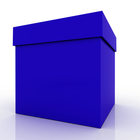 3D render of a gift box over white