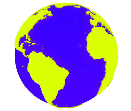 3D model of Earth isolated with white background