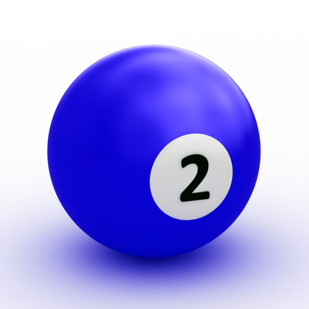 Single colorful pool ball on a white background