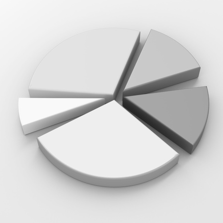 A 3d pie chart graph over white  High resolution renderの写真素材