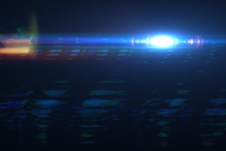 Lens flare abstract background  Asymmetric light rays