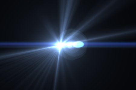 Lens flare abstract background  Asymmetric light raysの写真素材