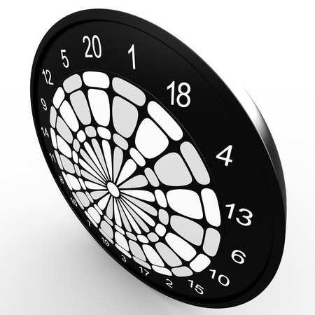Dart Board  3D rendered illustration over white backgroundの写真素材