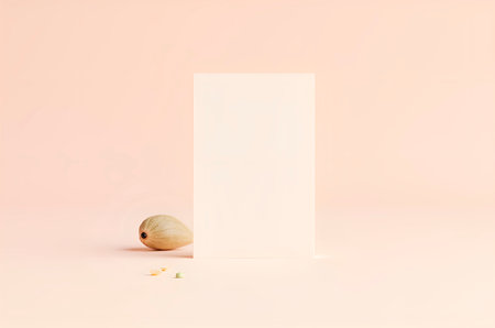 Surreal Still Life: Nut Emerging from Geometric Portal with Miniの素材