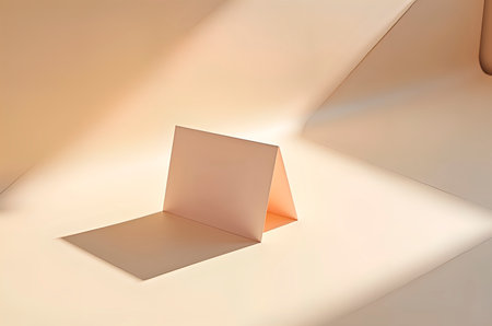 Minimalist Paper Folded into Triangular Shape on Textured Surfacの素材