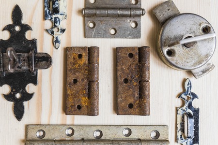 Old locks and door hinges 1の写真素材