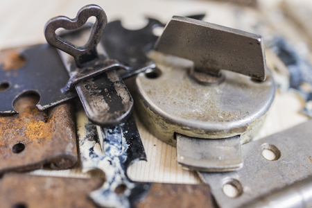Old locks and door hinges 4の写真素材