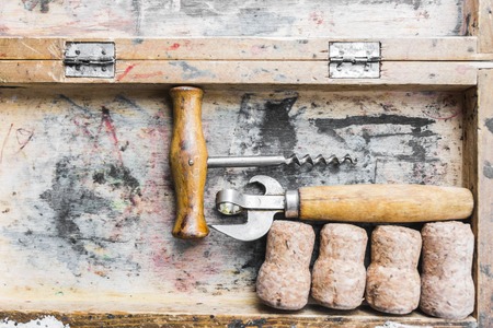 Corks for wine and corkscrewの写真素材