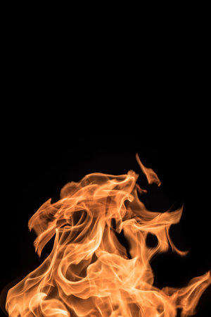 Flame of fire on a black background
