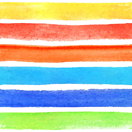 Seamless Pattern with Hand Drawn Watercolor Colorful Lines  Vector Illustration のイラスト素材