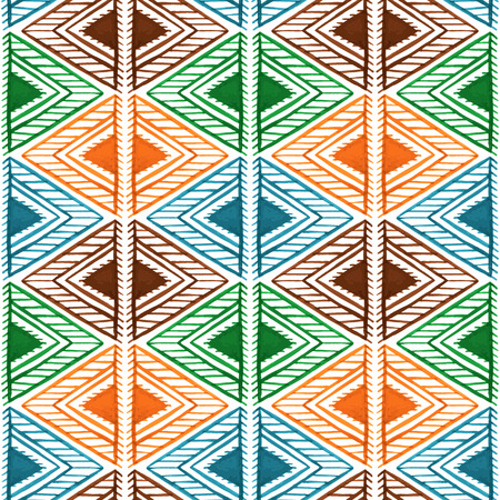 Abstract seamless watercolor tribal background pattern illustration のイラスト素材