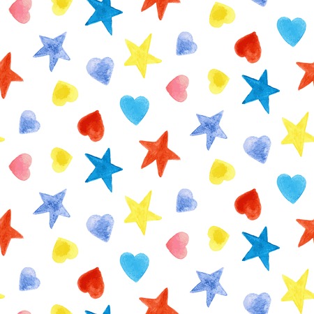 Vector colorful watercolor hand drawn seamless pattern.のイラスト素材