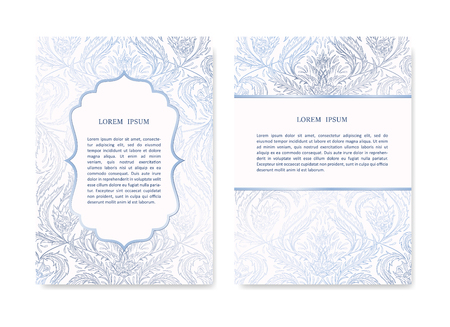Luxury Invitation card set in islamic style. blank, greeting card, poster, brochures, invitation, wedding and save the date template design. Floral ornamental background pattern.のイラスト素材